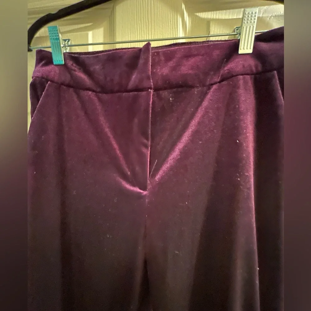 NWT JCPenny Premier Amour Velvet Plum Fitted Boot leg Pants - Picture 6 of 7